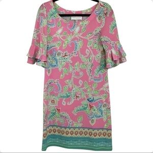 Pappagallo Summer dress size small midi bell sleeves comfort laganlook